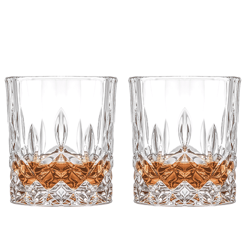 CLITON 玻璃威士忌酒杯加厚雕花欧式烈酒杯洋酒杯家用水杯玻璃杯套装6只