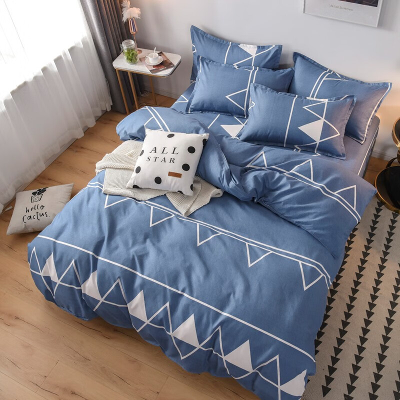 多兰诗(Duolanshi)春秋磨毛四件套 斜纹印花卡通套件被套床单宿舍四季床上四件套 洛特 1.2米 床单款 /被套150*200 三件套