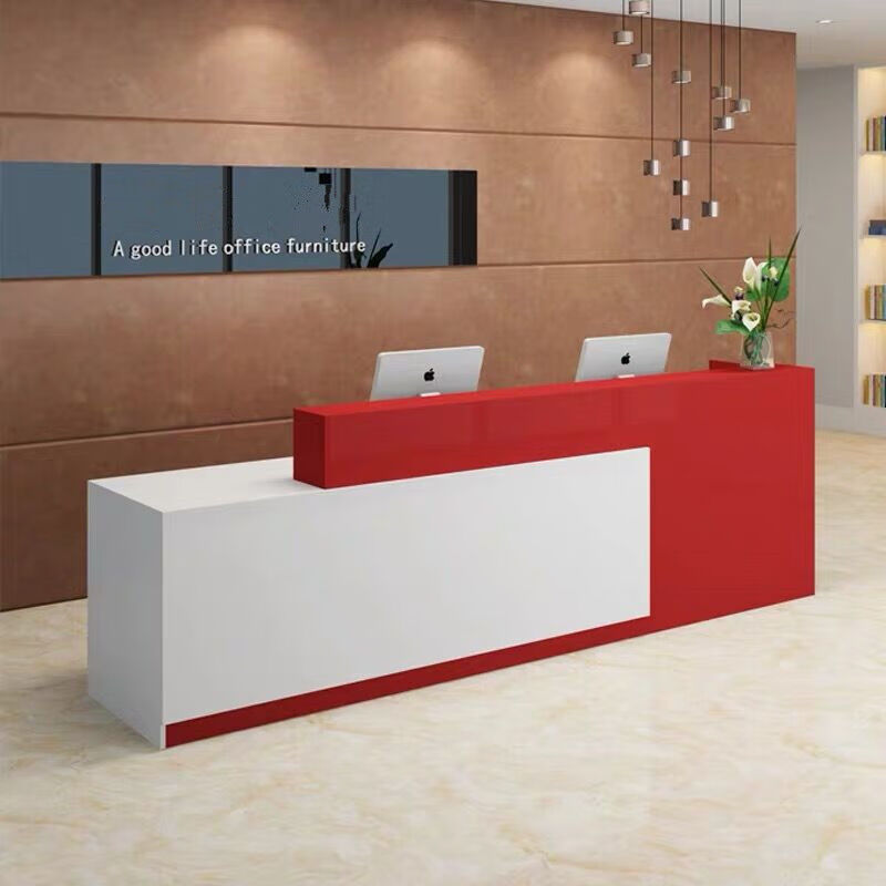 公司前台接待台简约现代前台接待台咨询台服装店美容院收银台柜台培训