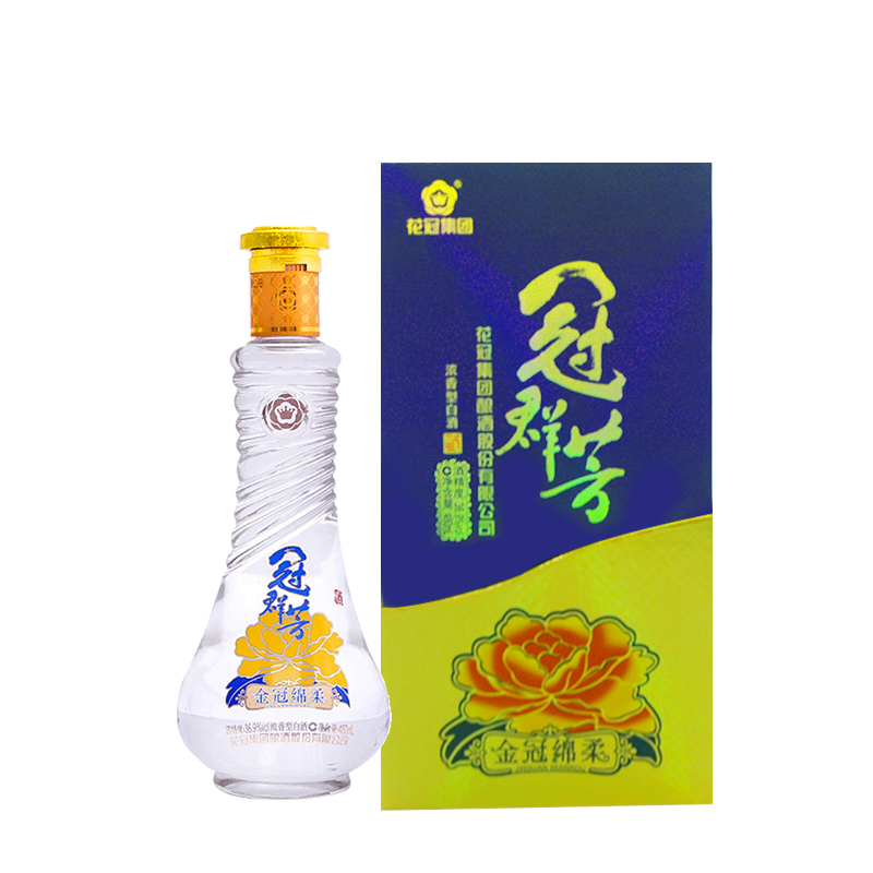 HUAGUAN 花冠 白酒 冠群芳酒 金冠绵柔 36.9度 480ml 单瓶装 浓香型白酒