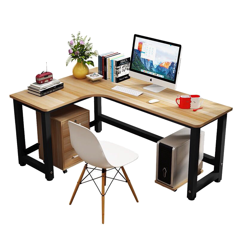 转角电脑桌台式家用l型拐角学生学习桌办公写字桌台成人简约卧室简易直角单双人书房办公小型 120*80*74 加厚板材