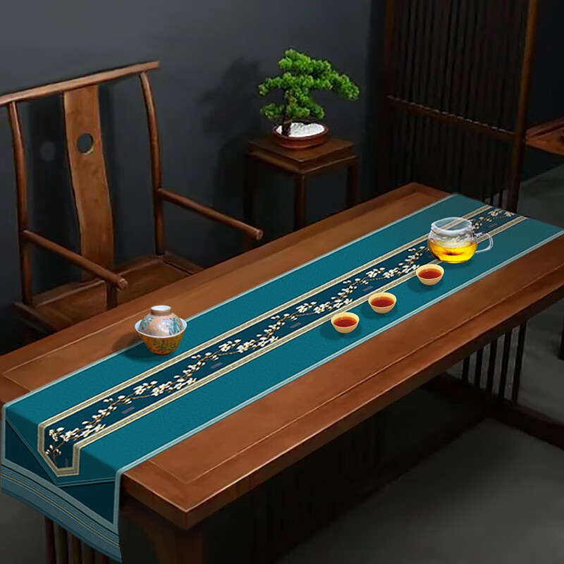 猛士 中国风桌旗新中式古典传统简约轻奢床旗柜旗电视旗餐桌晚会茶几