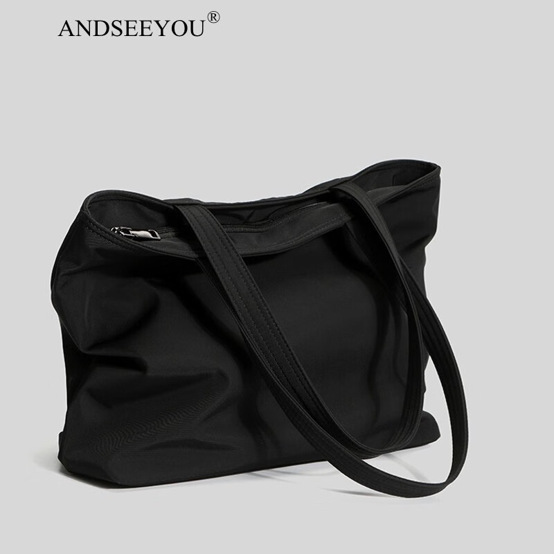 品牌 包包女包 牛津布托特女包单肩包大包大学生上班通勤包 黑色迷你