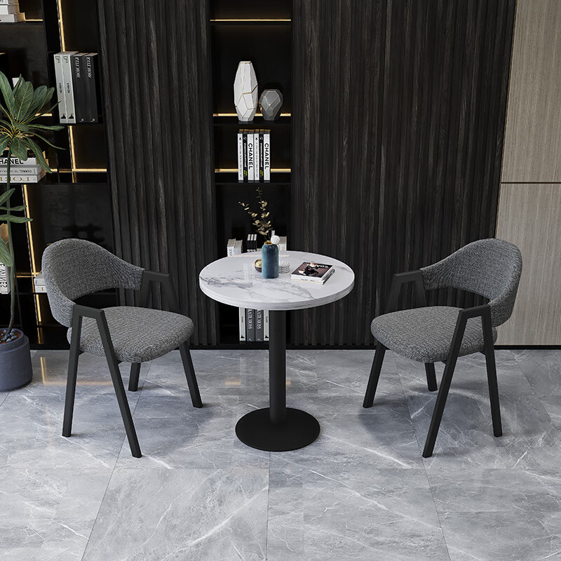 轻奢简约阳台小茶几三件套家用圆茶桌茶台咖啡奶茶店休闲桌椅组合