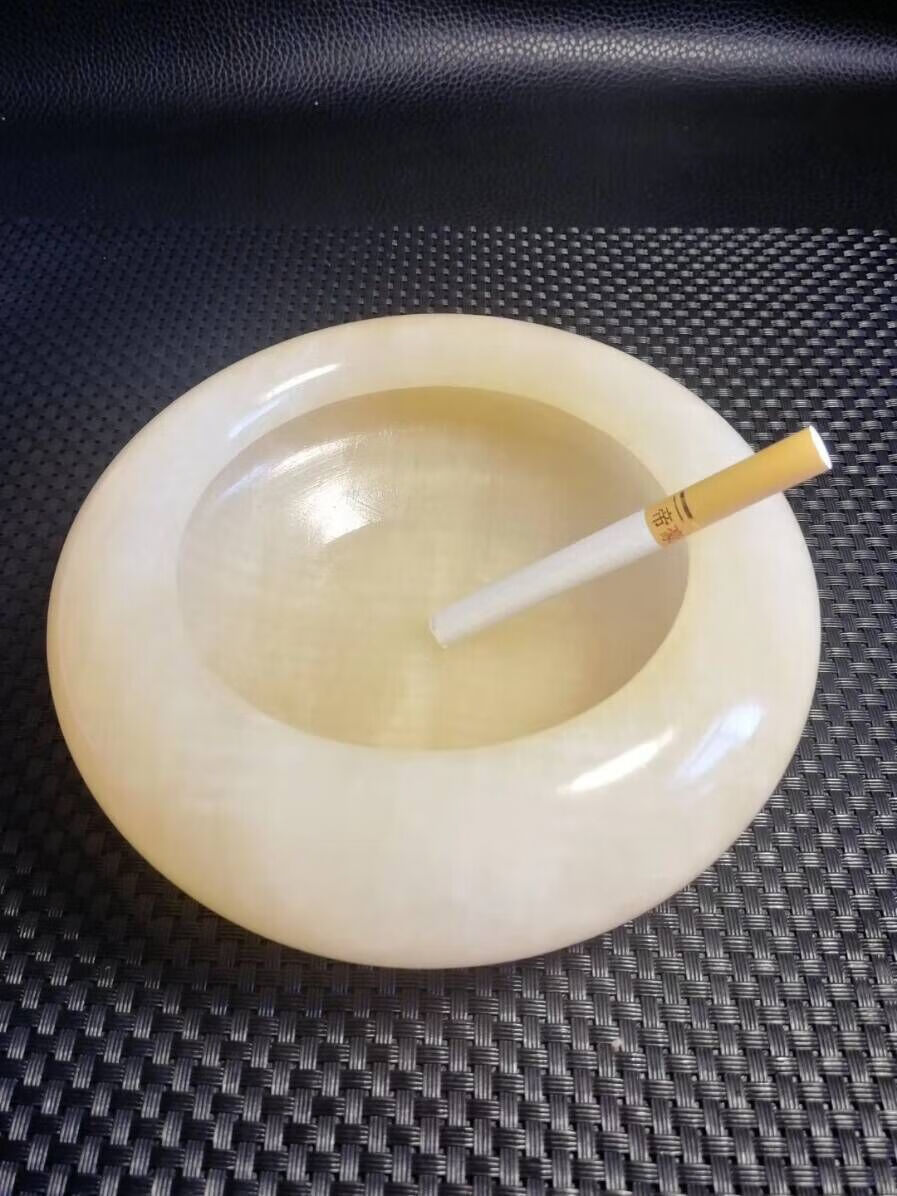 大理石玉石烟灰缸饰品配套茶几电视柜边几花架 颜色随机发