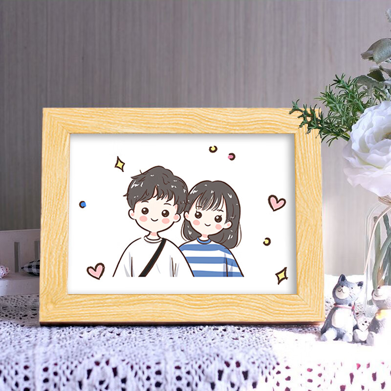 送男朋友简单手工绣不是成品买回去自己做 棉线-画芯21*15cm-中格3股