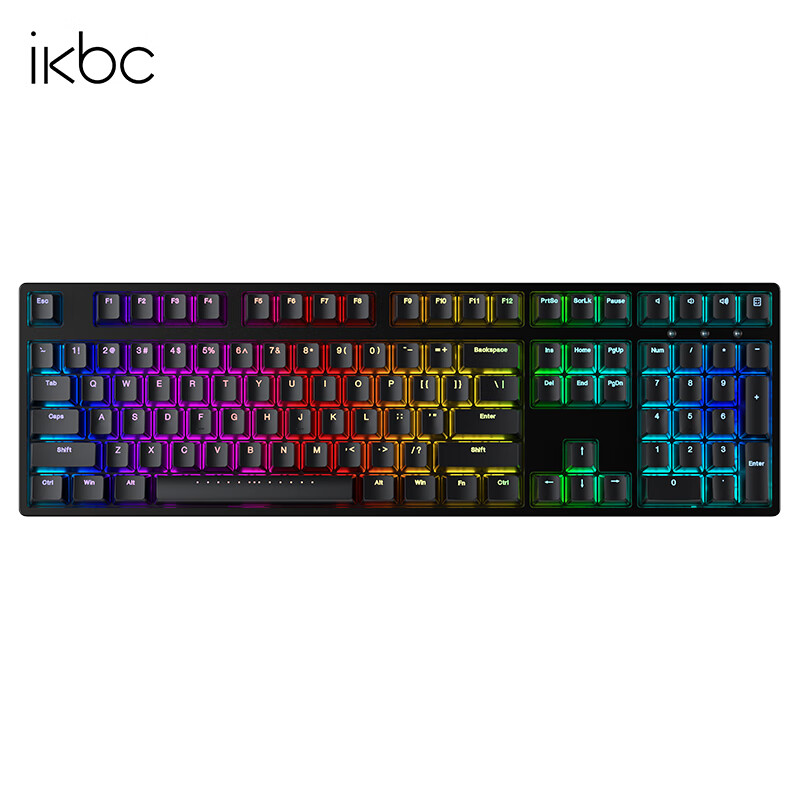 ikbc时光机rgb键盘机械键盘rgb游戏键盘自营外设电竞cherry轴樱桃键盘87键白色pbt可选 F410黑色有线108键茶轴
