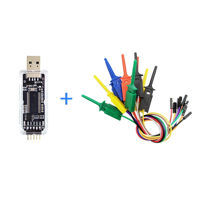 【升级新款】NanoDLA金思特逻辑分析仪单片机ARM FPGA调试工具24M采样8通道开源 逻辑分析仪+5条贴片钩
