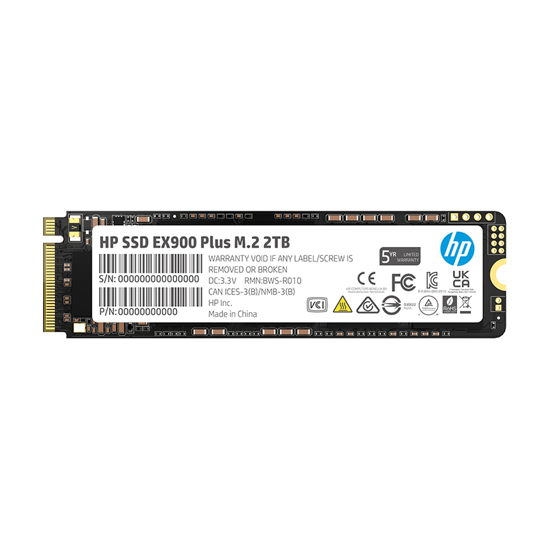 惠普（HP） 2TB SSD固态硬盘 M.2接口(NVMe协议) EX900Plus系列（电竞升级版）