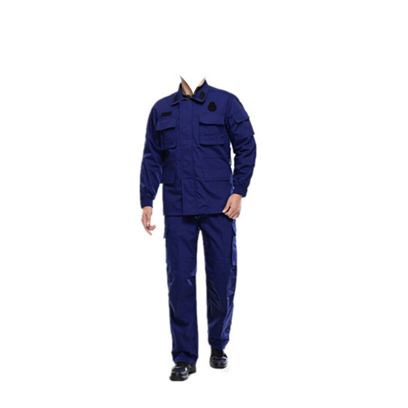 守邦 际华消防员火焰蓝冬季训练服 作训服套装 深蓝色工作服 深蓝色