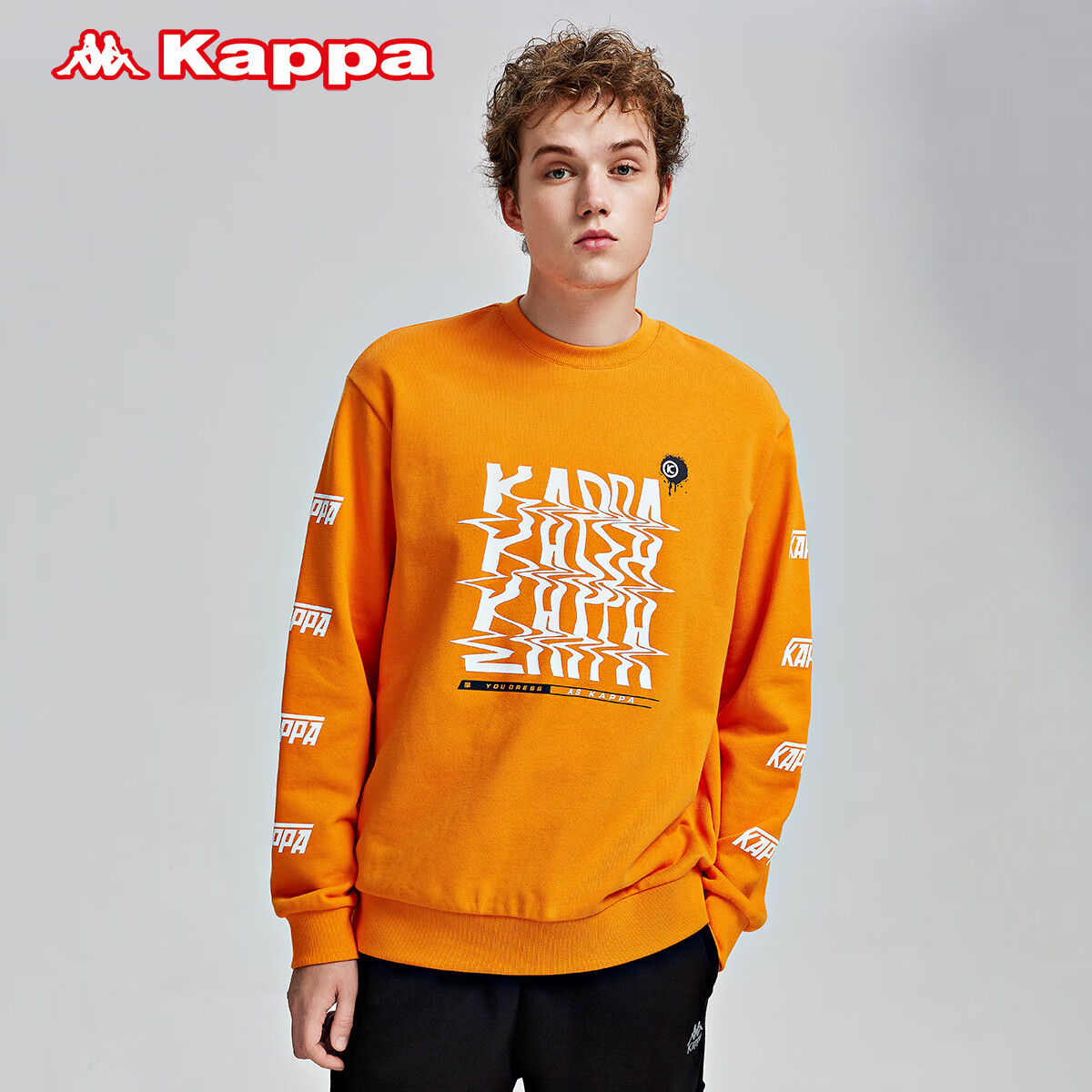 店铺推荐kappa套头衫男外套印花圆领长袖上衣春夏