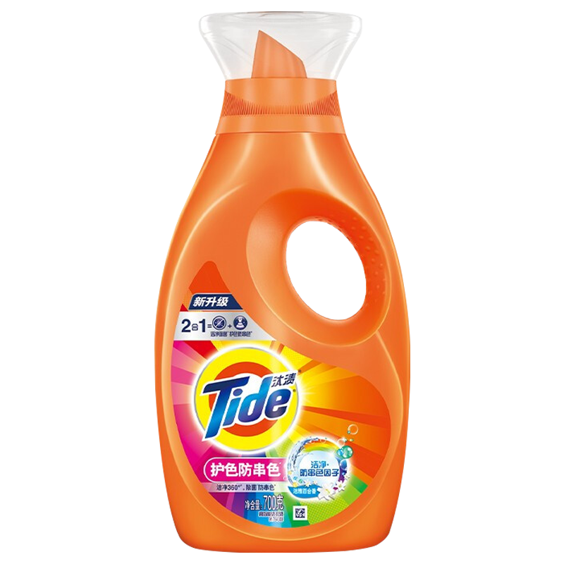 汰渍洁净透亮洁雅樱花洗衣液护色防串色洗衣液去渍亮彩大瓶装家用 护