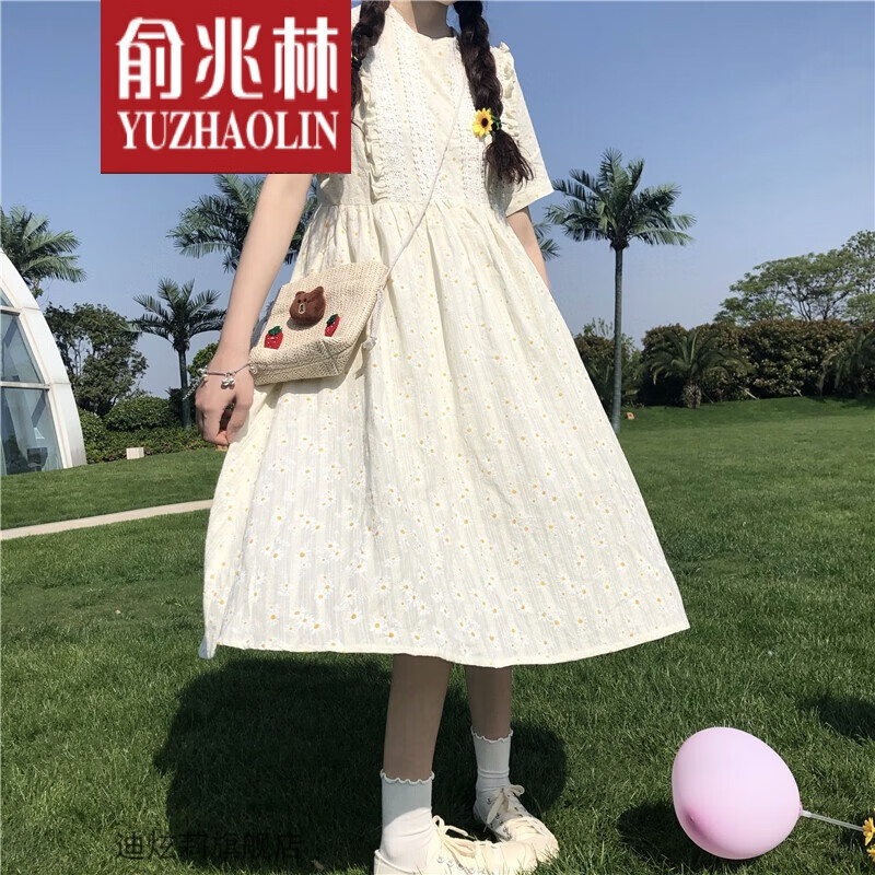 连衣裙学生夏天高中生初中生女生裙子夏季韩版短袖衣服中长款少女