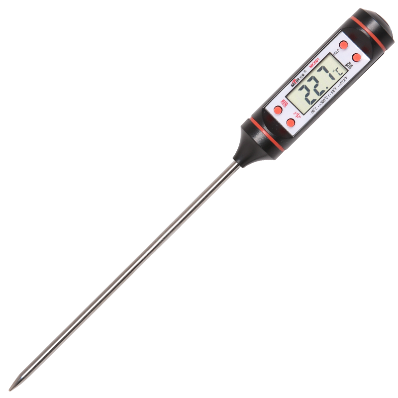 MITIR探针式食品温度计厨房油温奶温水温烘焙测温计MC601黑色 