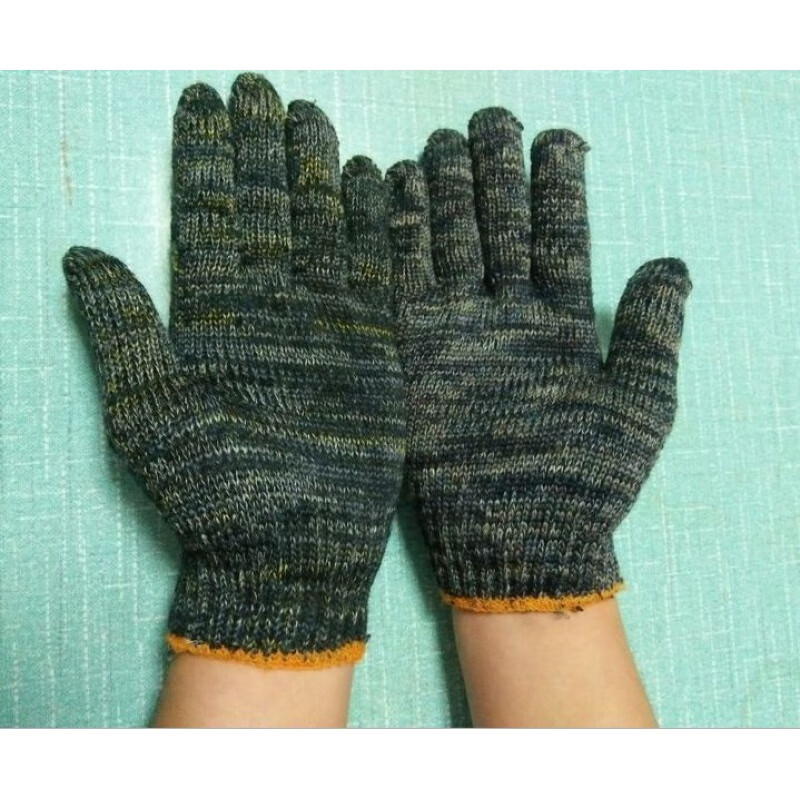 劳保手套毛线棉纱沙白色工作业尼龙耐磨批發防滑男 一只价灰棉线200只