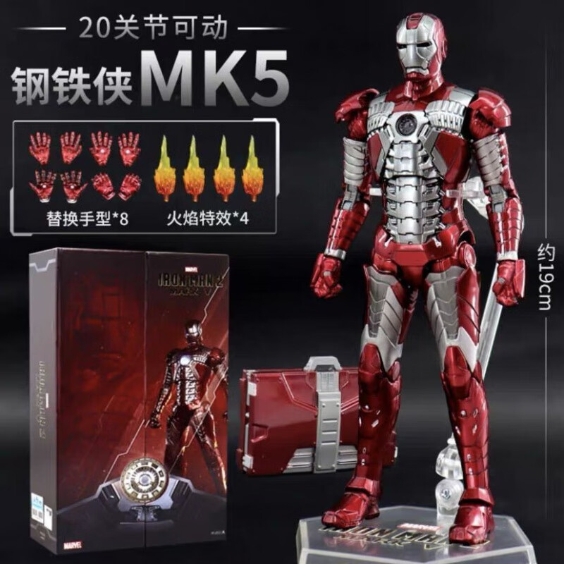 【精致手办摆件】中动钢铁侠mk42漫威授权十周年纪念版mk3mk7模型可动