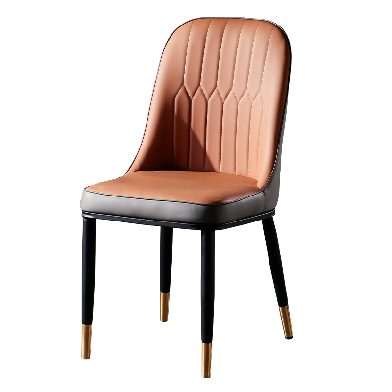京居 椅子餐椅家用现代餐厅椅子软包皮革靠背椅休闲椅子咖啡厅洽谈接待椅 CY026 豆沙色（2把）