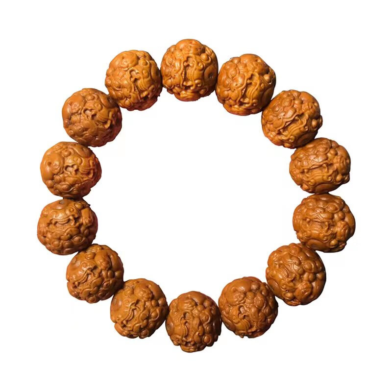 k-boy紫金鼠雕刻貔貅鼠雕刻京八棱手串紫金鼠光珠原皮菩提手串 手串