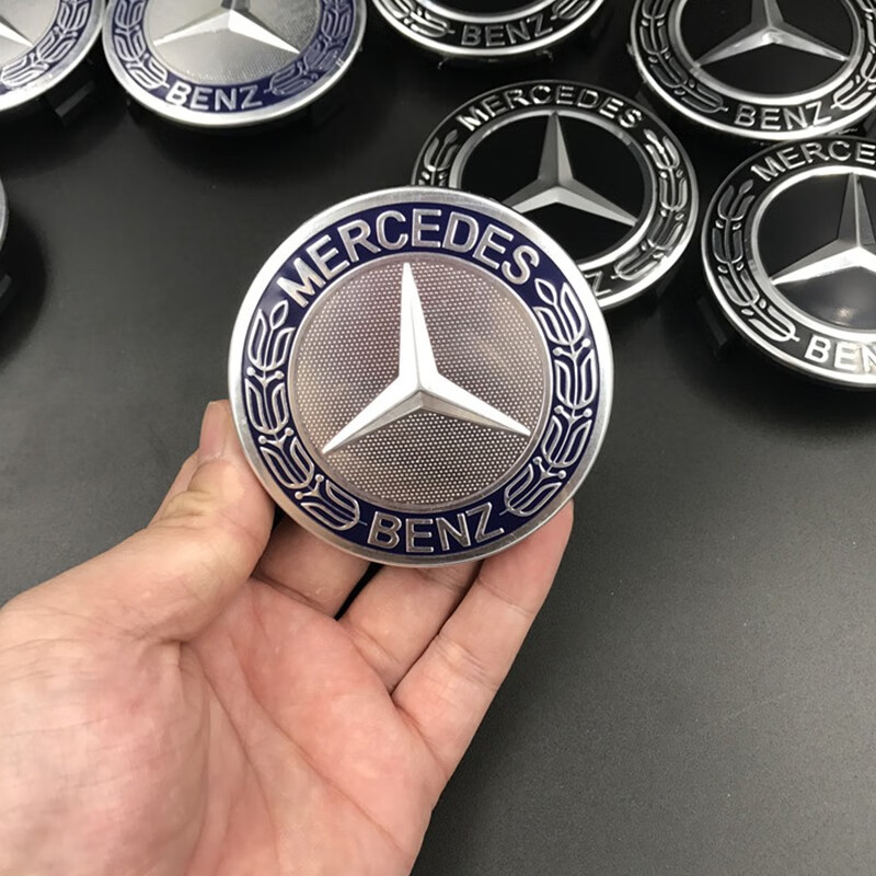 适用奔驰轮毂盖车标志c200 c260 e300 s350 gla级轮毂中心盖改装汽车
