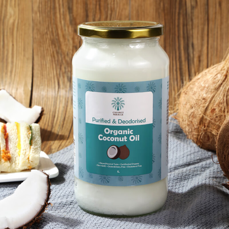 椰子奇迹（Coconut Miracle）有机椰子油1000ML 斯里兰卡原装进口 精炼无椰香生酮食用油烘焙烹饪炒菜