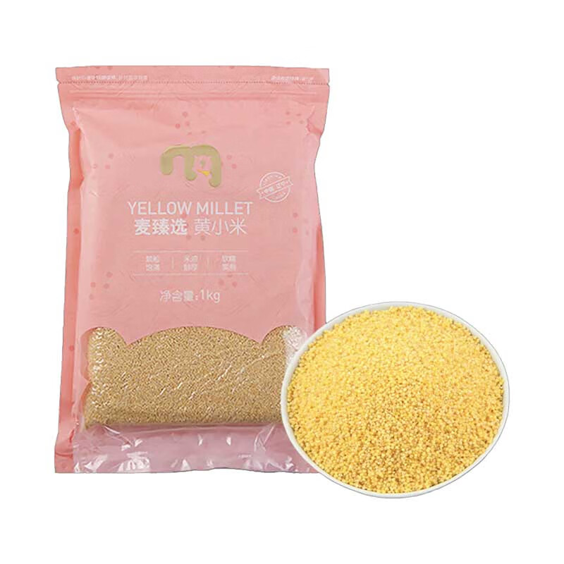 麦臻选一级糯性黄小米1000g*1袋辽宁朝阳杂粮食品推荐袋装包装上海