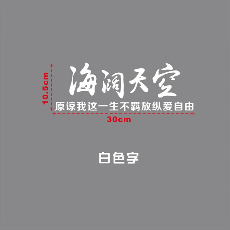 海阔天空汽车贴纸个性创意文字天窗后档玻璃车贴汽车车身装饰贴纸