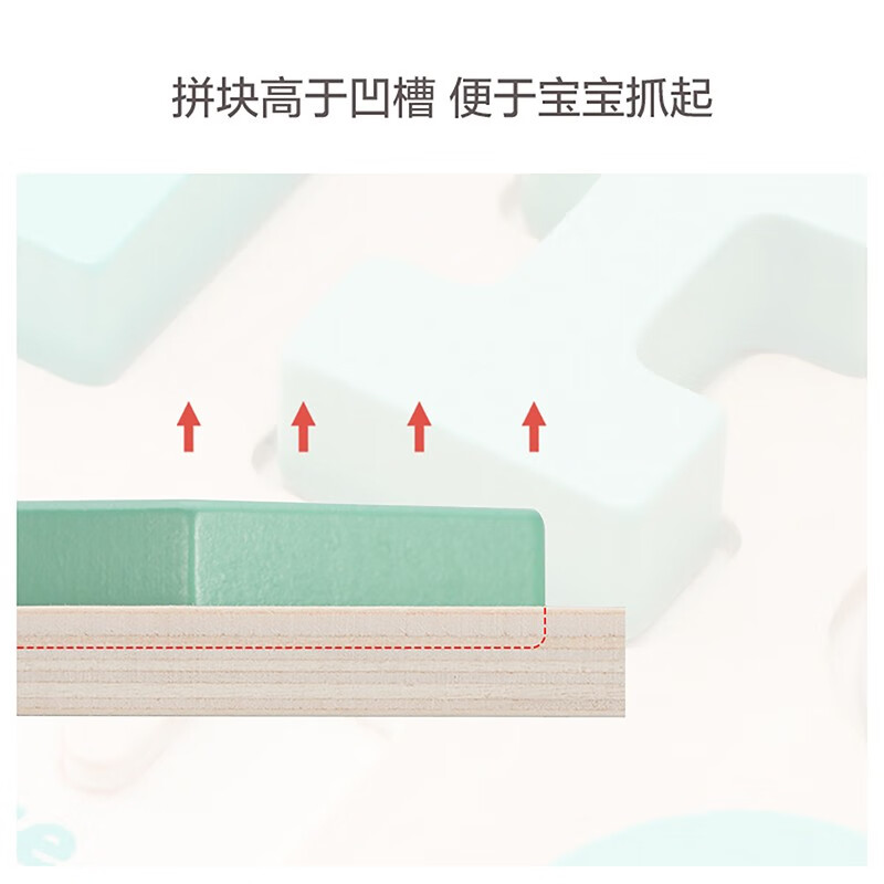 铭塔早教拼板 积木质制玩具 男女孩宝宝启蒙拼图生日礼物 数字款 彩盒装