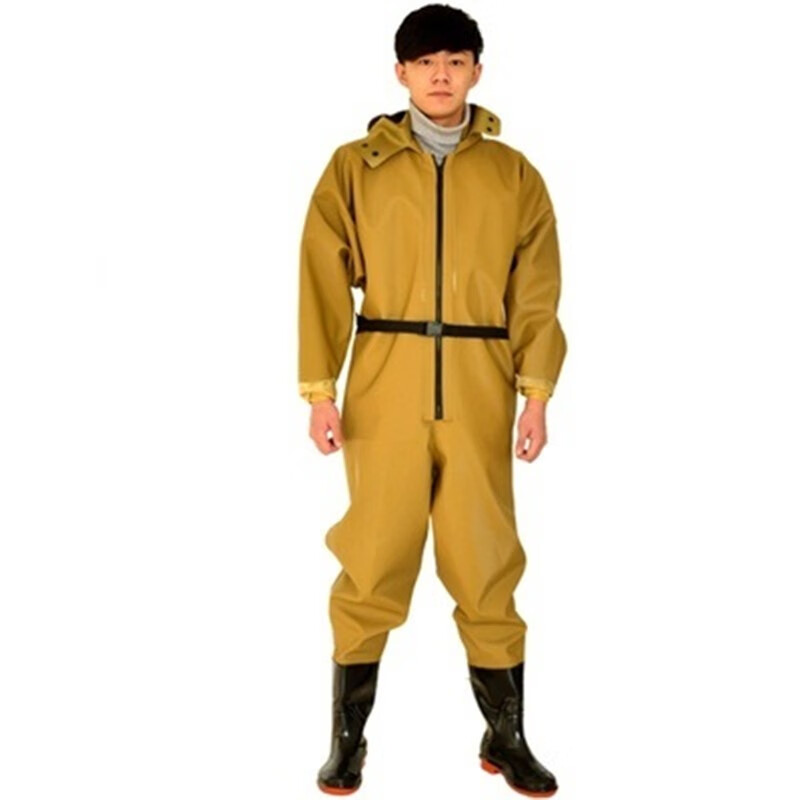 全身加厚连体下水裤皮叉挖藕服摸抓鱼雨裤捕鱼男防水裤子衣服雨衣