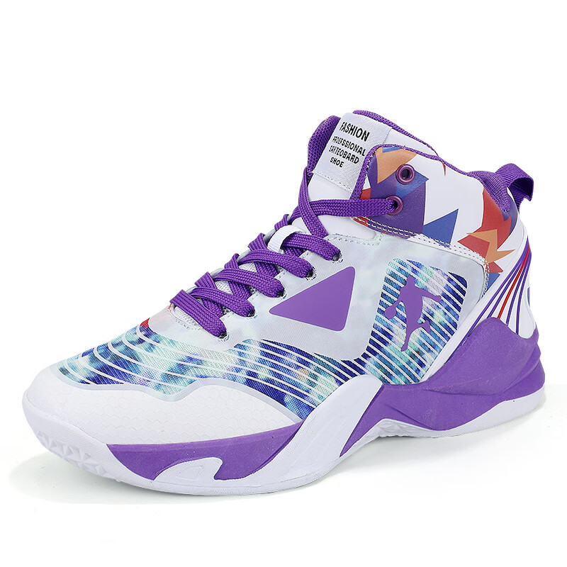 ruiqu鸳鸯双色篮球鞋男女情侣透气防滑耐磨减震学生潮流个性休闲运动