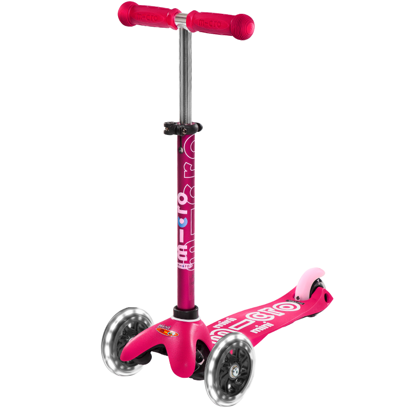 m-cro邁古micro兒童滑板車(chē)2-3-5歲寶寶溜溜車(chē)小孩男女滑步車(chē)踏板車(chē)童車(chē) 【粉色-LED輪】身高85-110CM