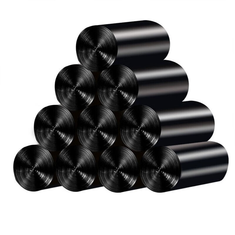 妍居垃圾袋小号加厚平口黑色家用宿舍办公厨房卫生间一次性塑料袋 45*50黑色加厚200只)