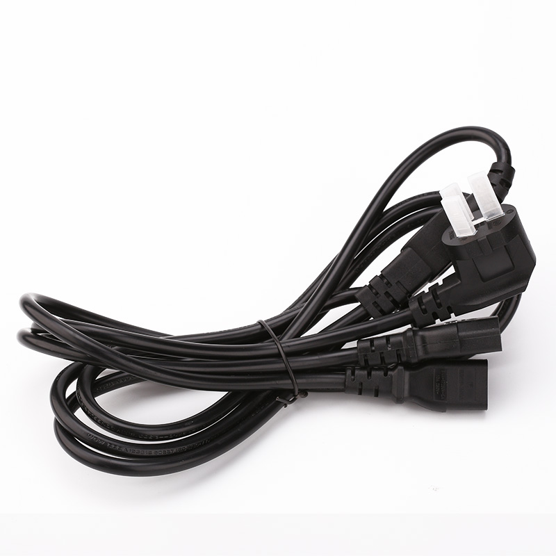 春程 一出四电源线一拖四一分二1分2无氧纯铜芯三插三孔品字尾连接线台式机电脑显视器打印机机房线缆 C2100一拖二长线主线1M+分线1M总长3M 默认31