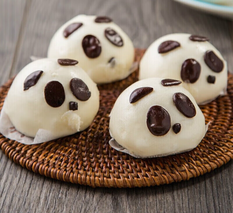 新食道奶黄熊猫包 儿童面包早餐豆沙包子 卡通动物馒头冷冻食品网红