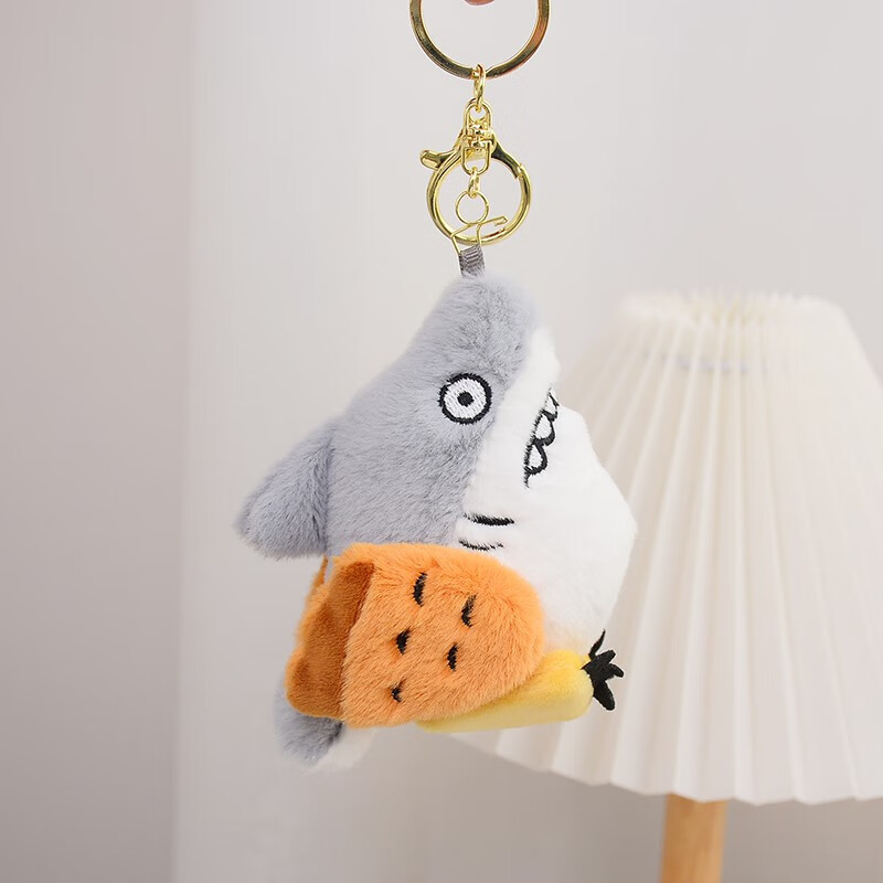 天南兄弟网红潮流鲨鱼毛绒玩具挂件创意鲨雕傻叉鲨叉公仔钥匙扣背包