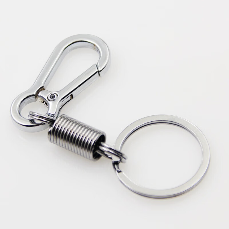 若拉淇简约钥匙扣男士钥匙链汽车挂件女生弹簧钥匙圈环挂腰式 两个