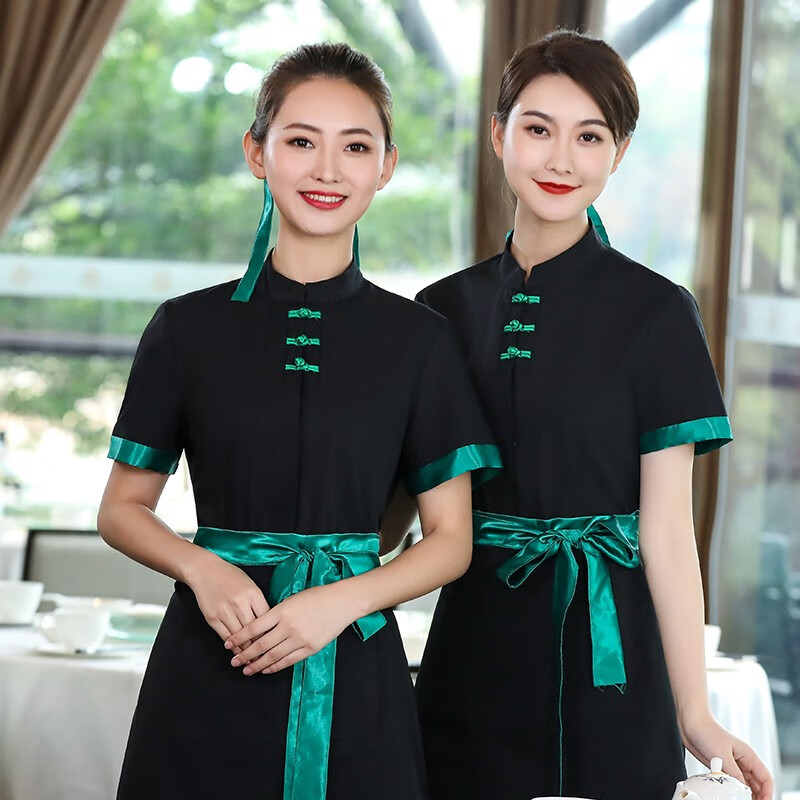 韩意礼中餐厅服务员工作服短袖定制夏季透气民族风酒店前厅工衣酒楼工