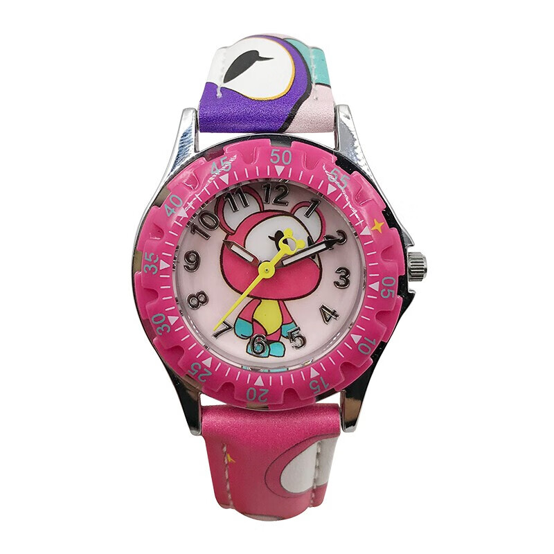 埃莉诗星际熊石英腕表可爱卡通儿童女孩指针式学生手舒