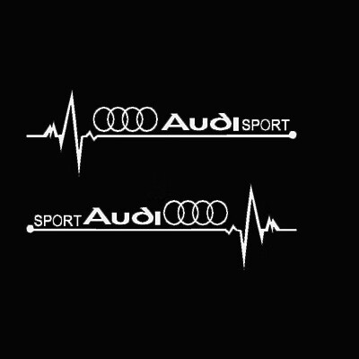 三角窗车贴侧窗贴画个性创意车身装饰反光镭射拉花贴纸 奥迪白色车贴