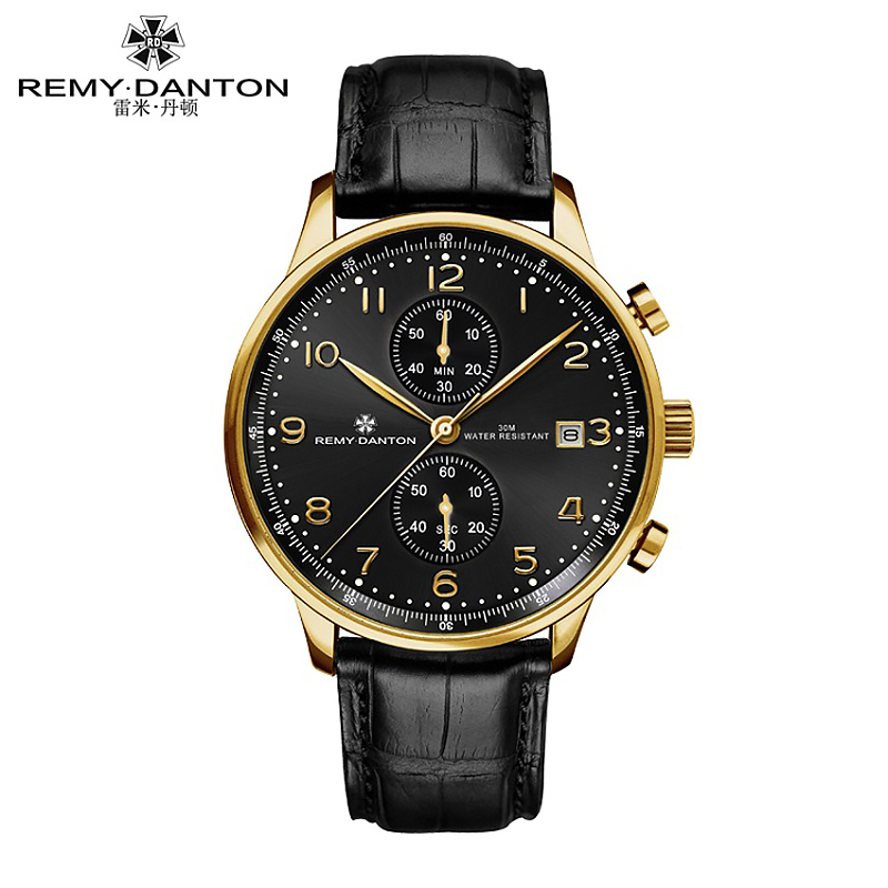 remy·danton 雷米丹顿手表 男士时尚商务休闲防水石英表 计时秒表小