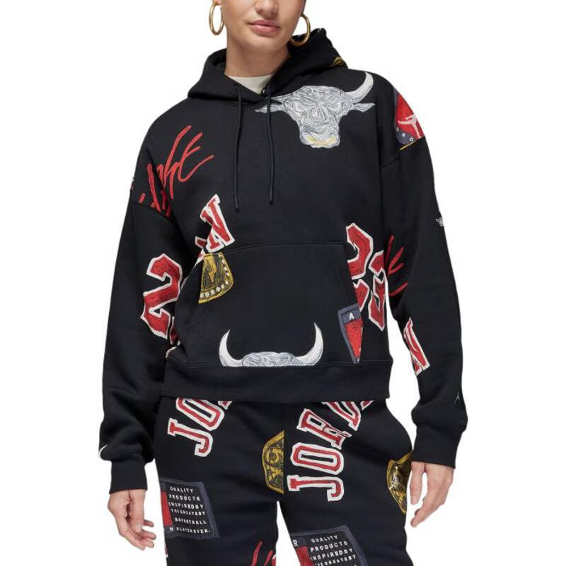 jordan女士时尚街舞卫衣 brooklyn 潮流上衣保暖舒适抓绒运动休闲连