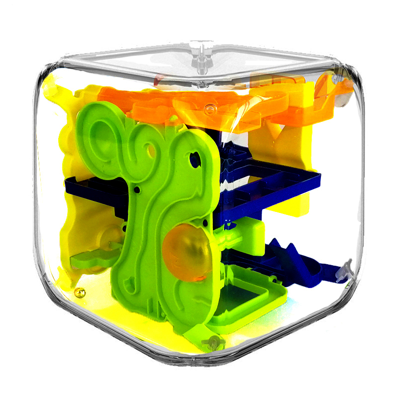 3D立体迷宫球创意魔方大人减压解压玩具88关儿童智力玩具生日礼物 黄绿蓝色系(973)