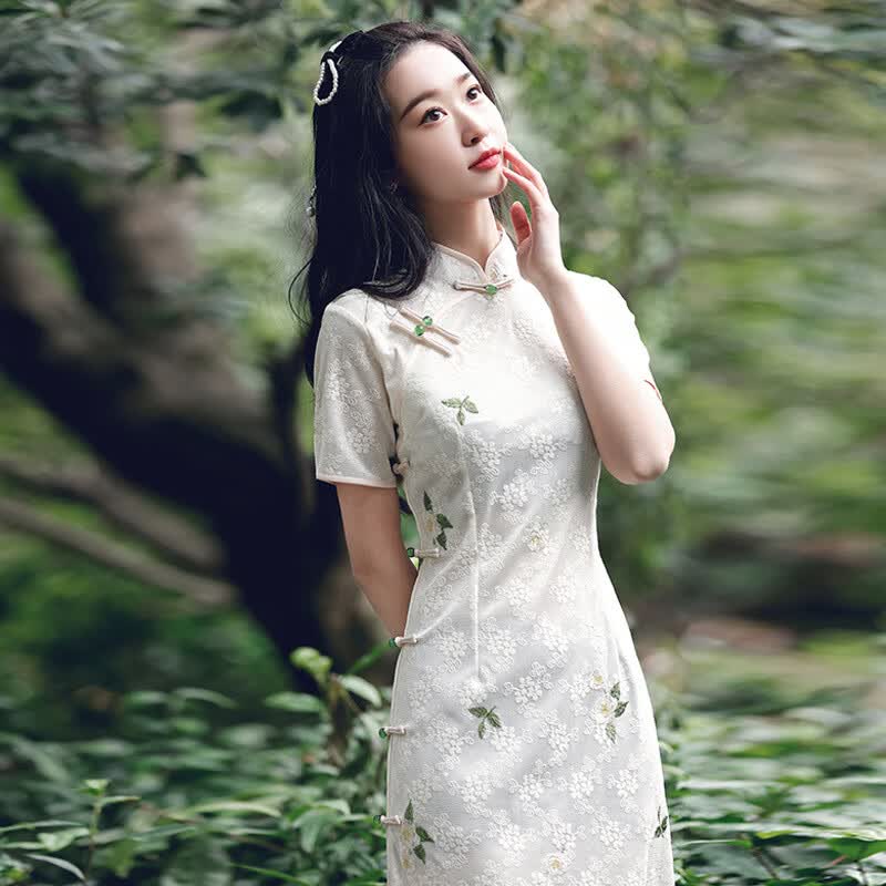 家隆名秀旗袍女装连衣裙2023年新款夏季 杏色 M怎么样,好用不?