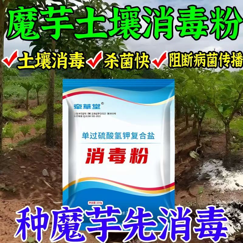 嵩晴魔芋消毒粉【魔芋种植必备】杀菌防病土壤消毒软腐病专用消毒粉 魔芋土壤消毒杀菌【1袋】100g