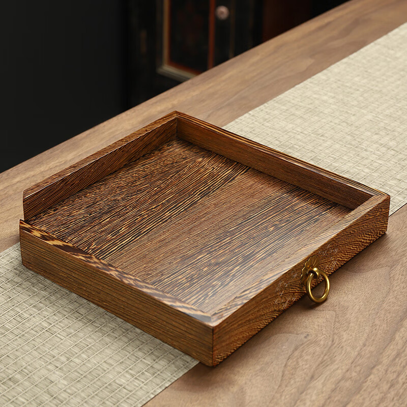 融匠 鸡翅木分茶盒实木赏评茶盒撬茶盘开茶盘普洱茶饼茶盒功夫茶具