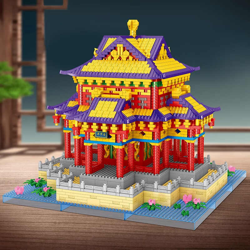 哲高 积木拼装中国风建筑大型苏州园林故宫太和殿天坛拼插模型摆件 凝祥亭-3778颗粒-LZ8206 京东折扣/优惠券