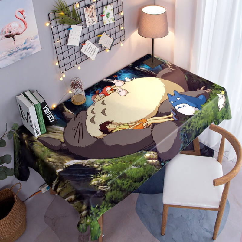 花睡神电脑桌布动漫 日式卡通龙猫可爱儿童桌垫餐桌桌茶几布艺定制