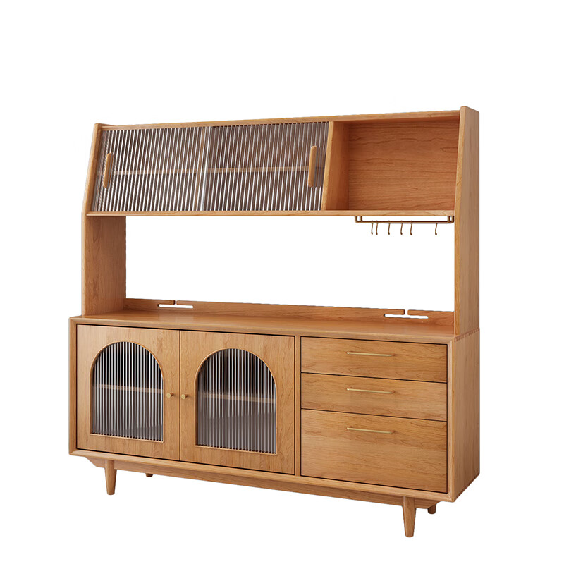 生态宜家樱桃木酒柜北欧餐边柜全实木日式简约高柜子客厅家用 150*42*
