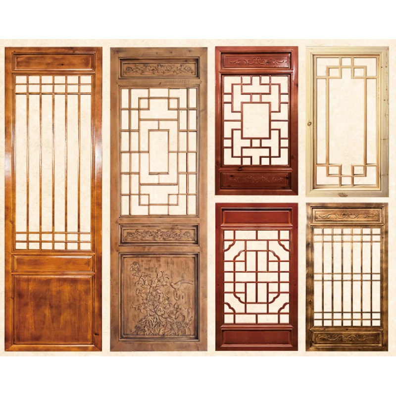 mef2022新款木雕门窗东阳木雕仿古门窗实木花格中式隔断屏风玄关镂