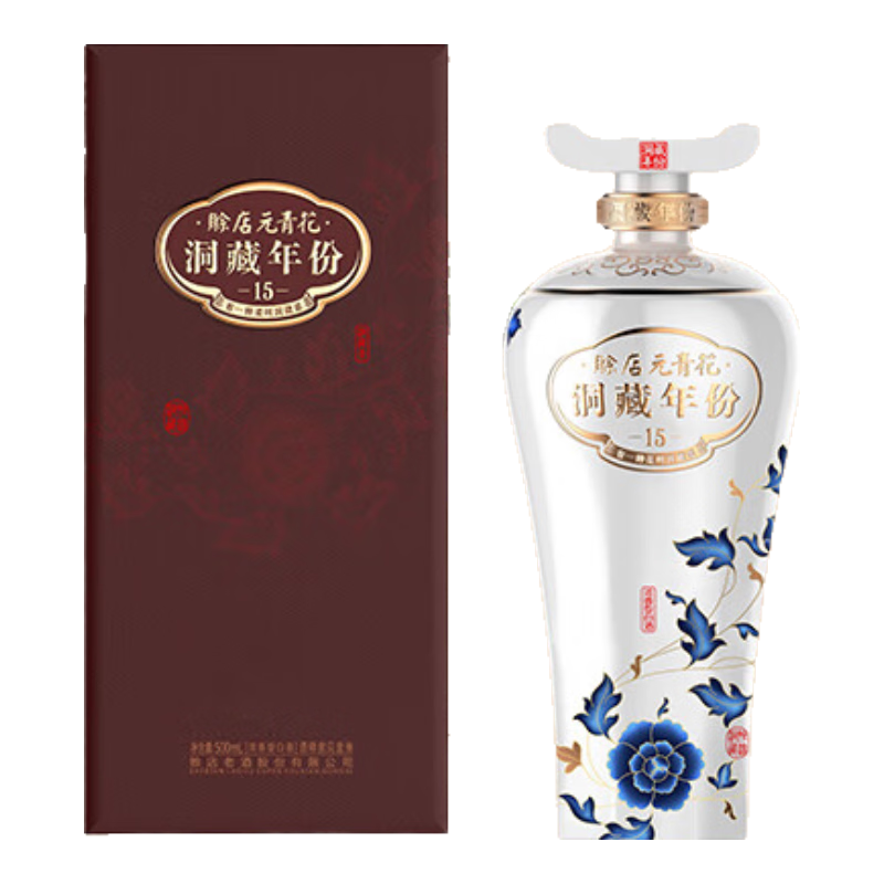 賒店老酒 元青花洞藏年份15 濃香型白酒 52度 500ml*1單瓶裝純糧酒