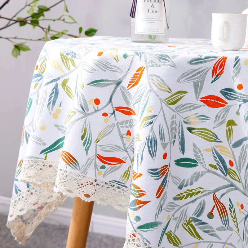 巧林儿圆桌布家用美式风小清新ins碎花餐桌防水茶几布咖啡桌布小圆桌布 春意悠然米色(TPU防水防油款) 110*110cm适用于60cm以内用